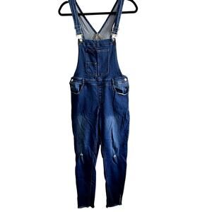 C'EST TOI denim distressed raw hem overalls womens small streetwear ubran grunge
